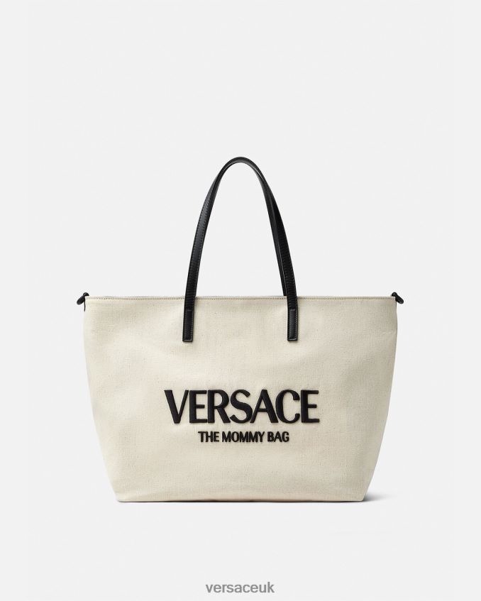 Children Versace Logo Baby Changing Mat Bag 6D2D061850 White & Black Bags