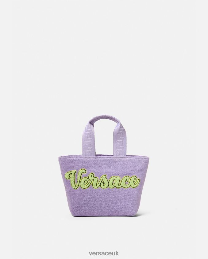 Children Versace Logo Towel Tote Bag 6D2D062076 Lilac Bags