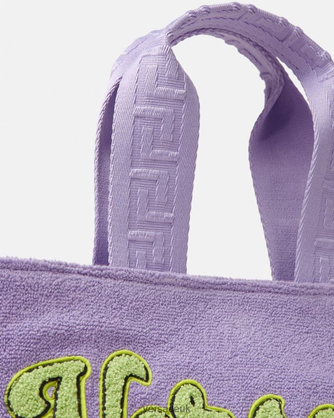 Children Versace Logo Towel Tote Bag 6D2D062076 Lilac Bags