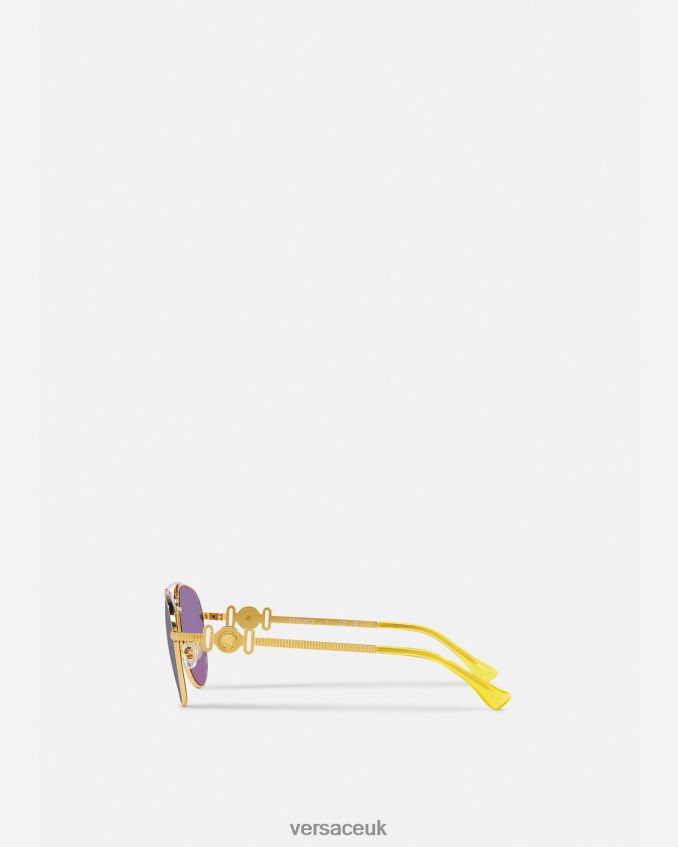 Children Versace Medusa Aviator Sunglasses 6D2D062059 Gold & Green Accessories
