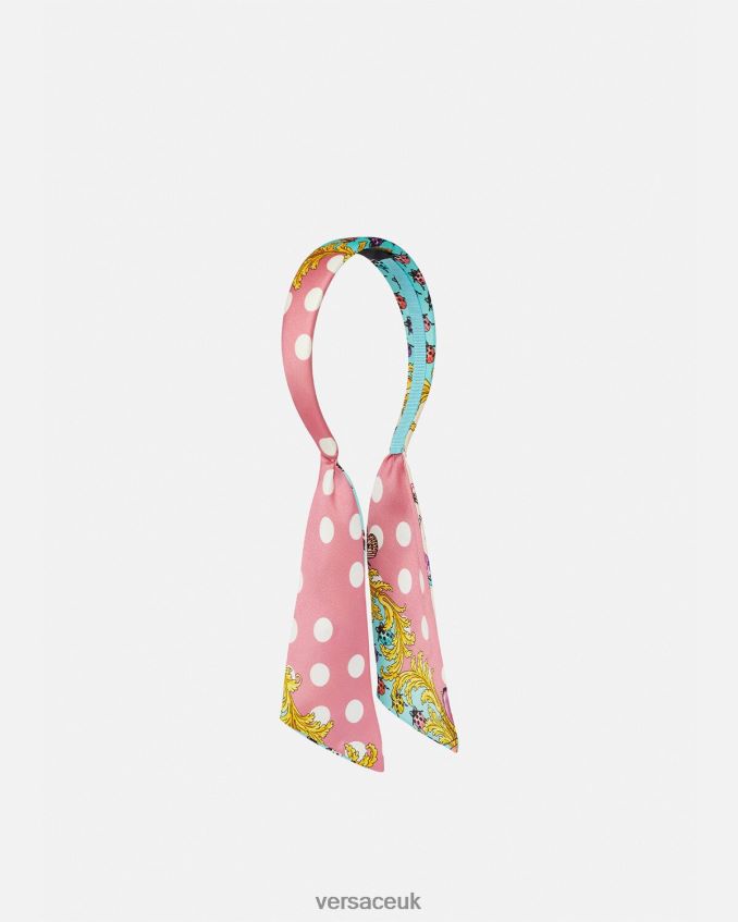Children Versace Butterflies Headband 6D2D062060 Pink & White Accessories