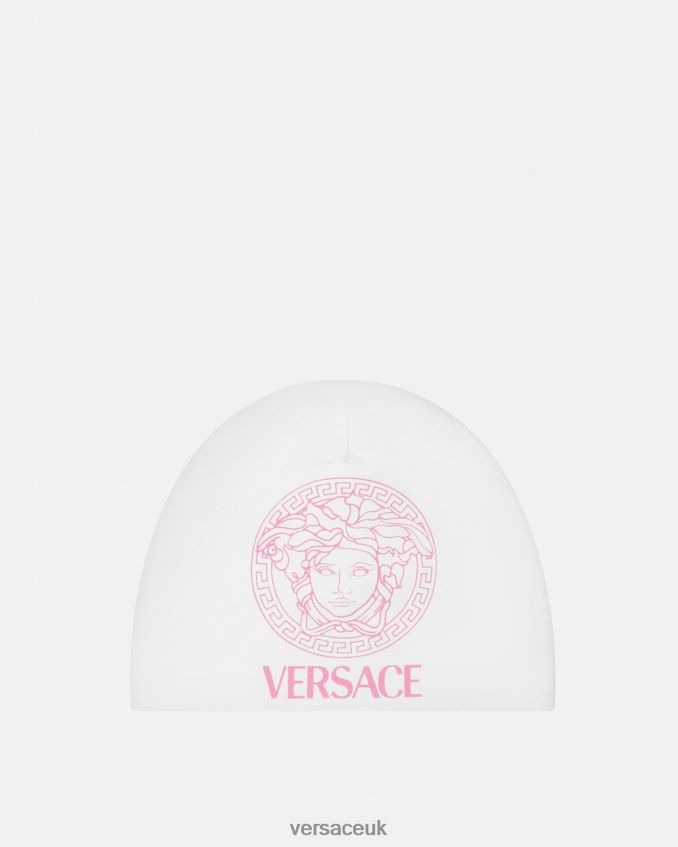 Children Versace Medusa Baby Cap 6D2D061817 White & Pink Accessories