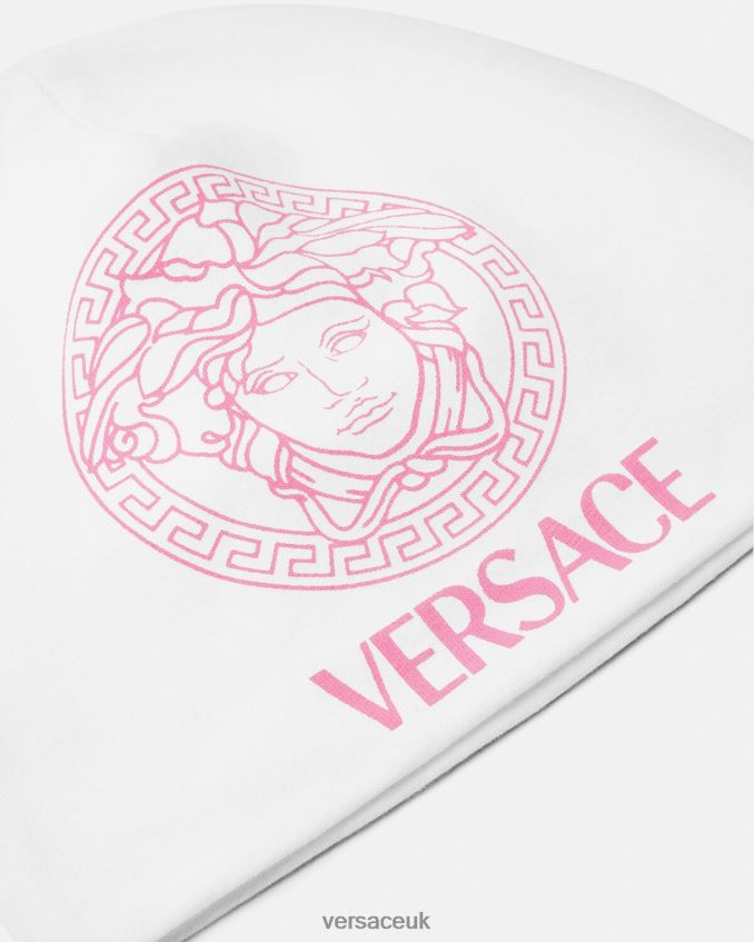 Children Versace Medusa Baby Cap 6D2D061817 White & Pink Accessories