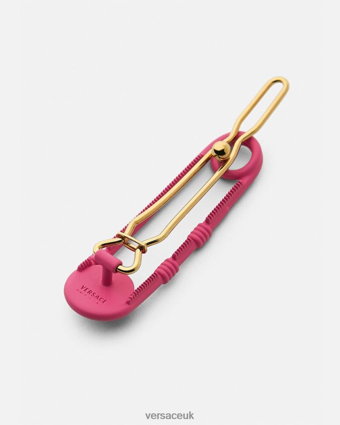 Children Versace Safety Pin Hair Clip 6D2D062074 Pink & Gold Accessories