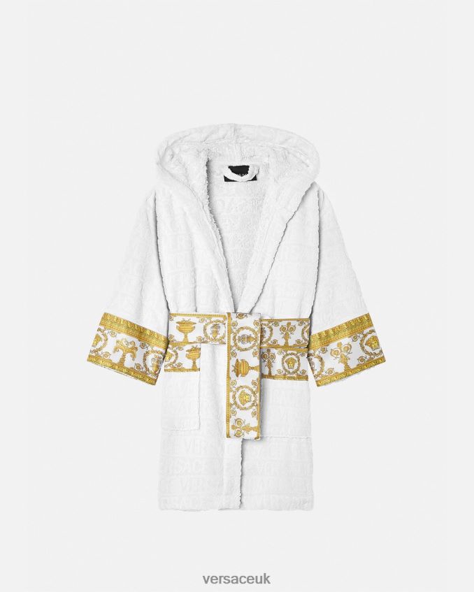 Children Versace Allover Bathrobe 6D2D062063 White Clothing