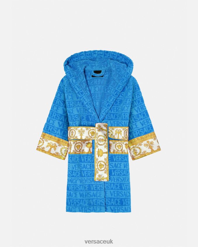 Children Versace Allover Bathrobe 6D2D062064 Light Blue Clothing