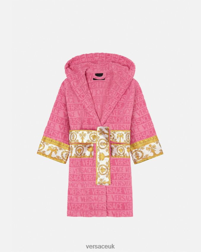 Children Versace Allover Bathrobe 6D2D062065 Pink Clothing