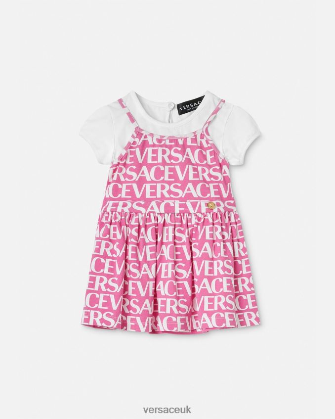 Children Versace Allover Baby T-Shirt Dress 6D2D061871 Light Pink Clothing