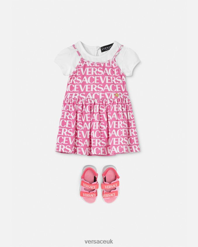 Children Versace Allover Baby T-Shirt Dress 6D2D061871 Light Pink Clothing