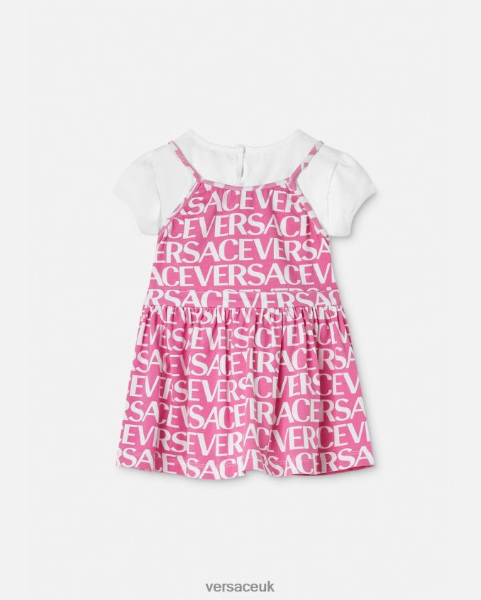 Children Versace Allover Baby T-Shirt Dress 6D2D061871 Light Pink Clothing