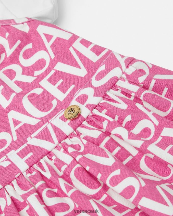 Children Versace Allover Baby T-Shirt Dress 6D2D061871 Light Pink Clothing