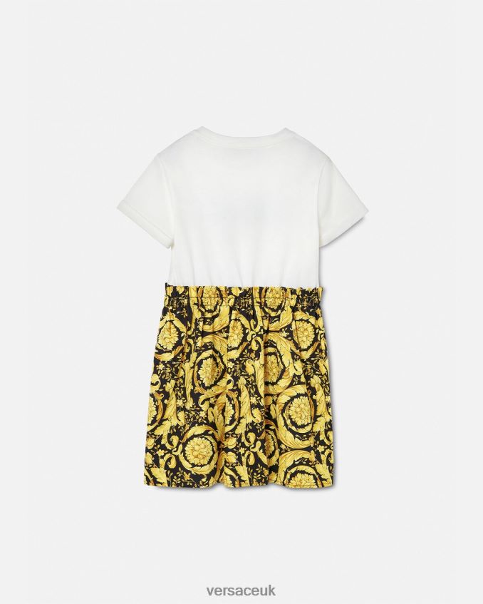 Children Versace Barocco T-Shirt Dress 6D2D061953 White & Print Clothing