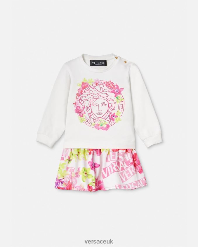Children Versace Logo Orchid Baby Dress 6D2D061870 Pink & Print Clothing