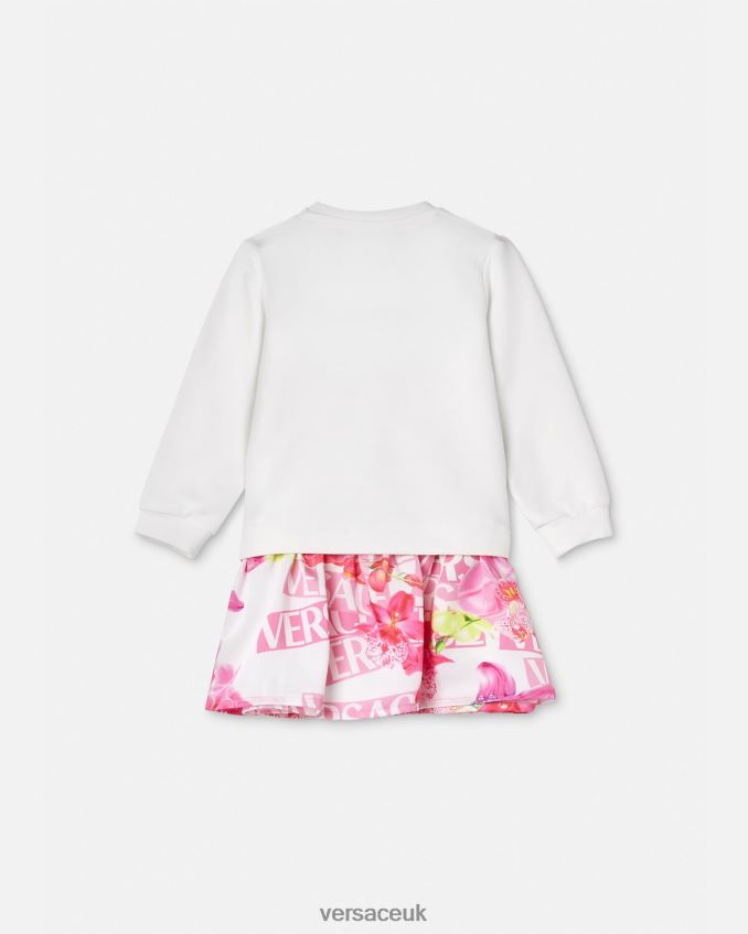 Children Versace Logo Orchid Baby Dress 6D2D061870 Pink & Print Clothing