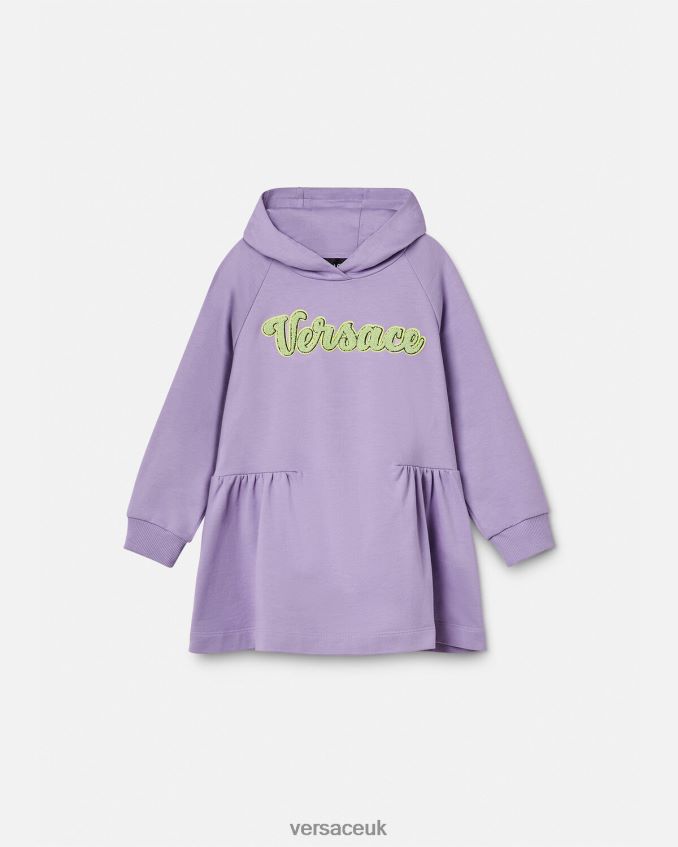 Children Versace Logo Sweatshirt Dress 6D2D062013 Lilac Clothing