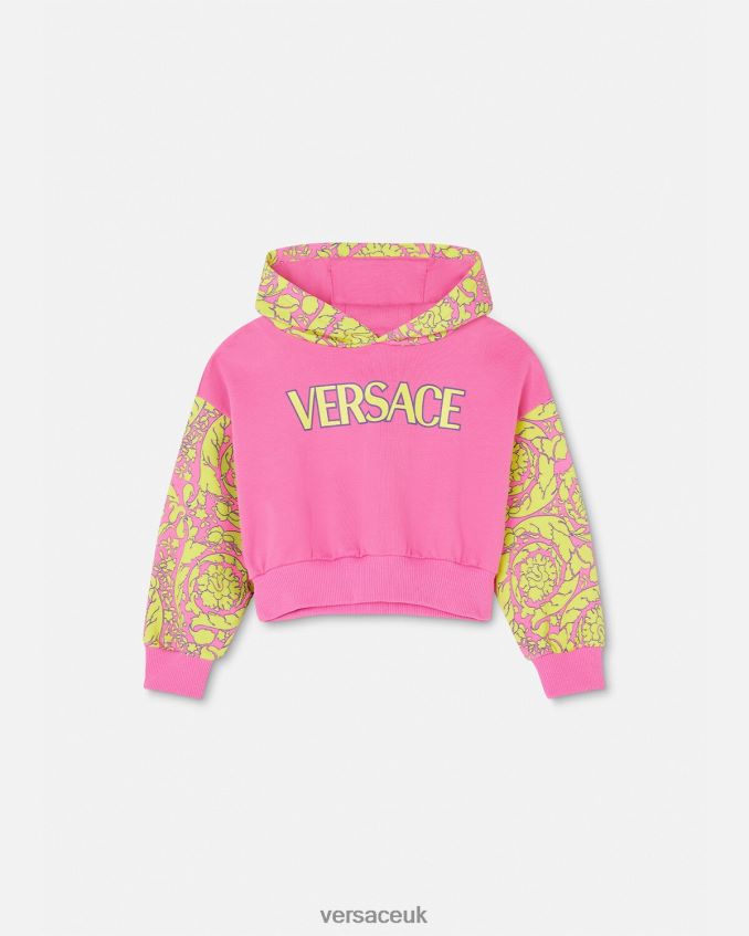 Children Versace Barocco Silhouette Hoodie 6D2D061930 Pink Clothing