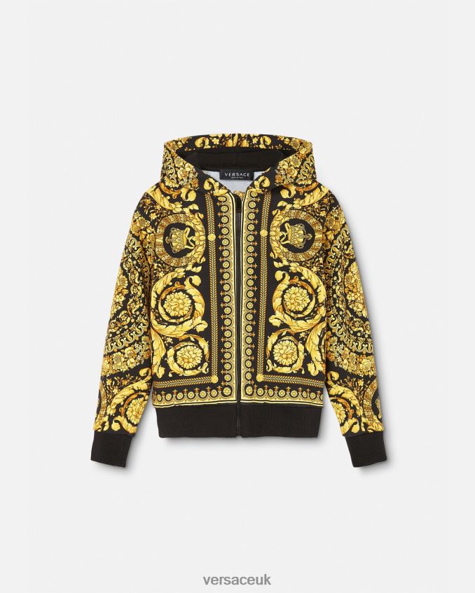 Children Versace Barocco Zip Hoodie 6D2D061982 Print Clothing