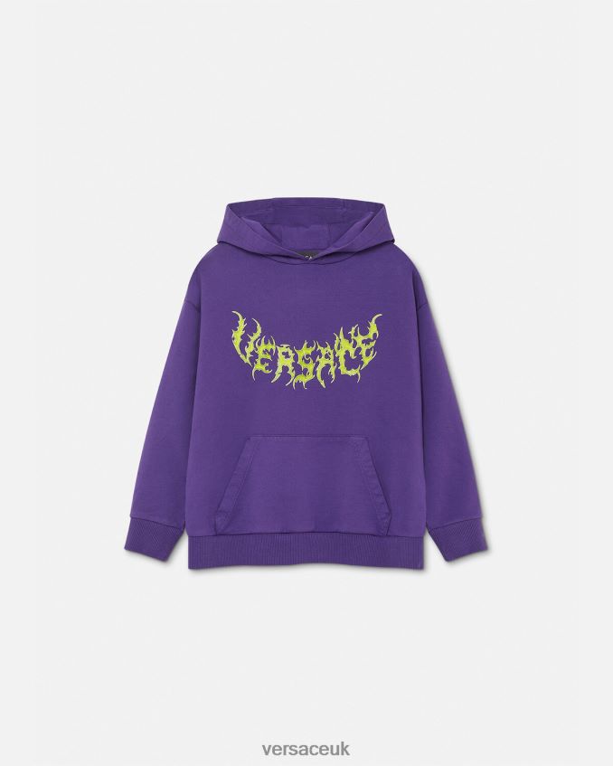 Children Versace Logo Hoodie 6D2D062005 Violet Clothing