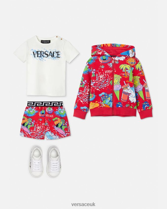 Children Versace Medusa Sunnies Baby Zip Hoodie 6D2D061927 Red Clothing