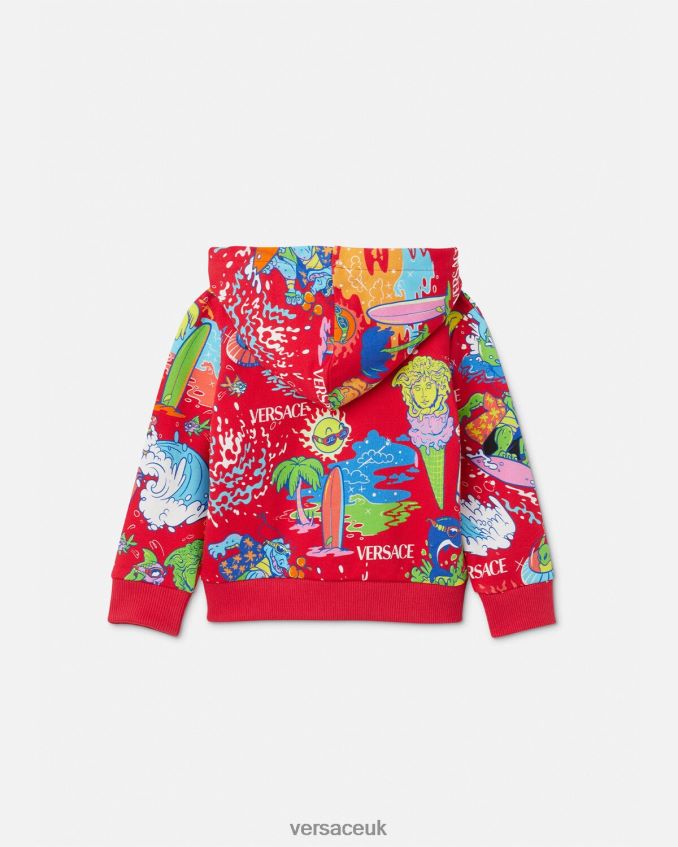 Children Versace Medusa Sunnies Baby Zip Hoodie 6D2D061927 Red Clothing