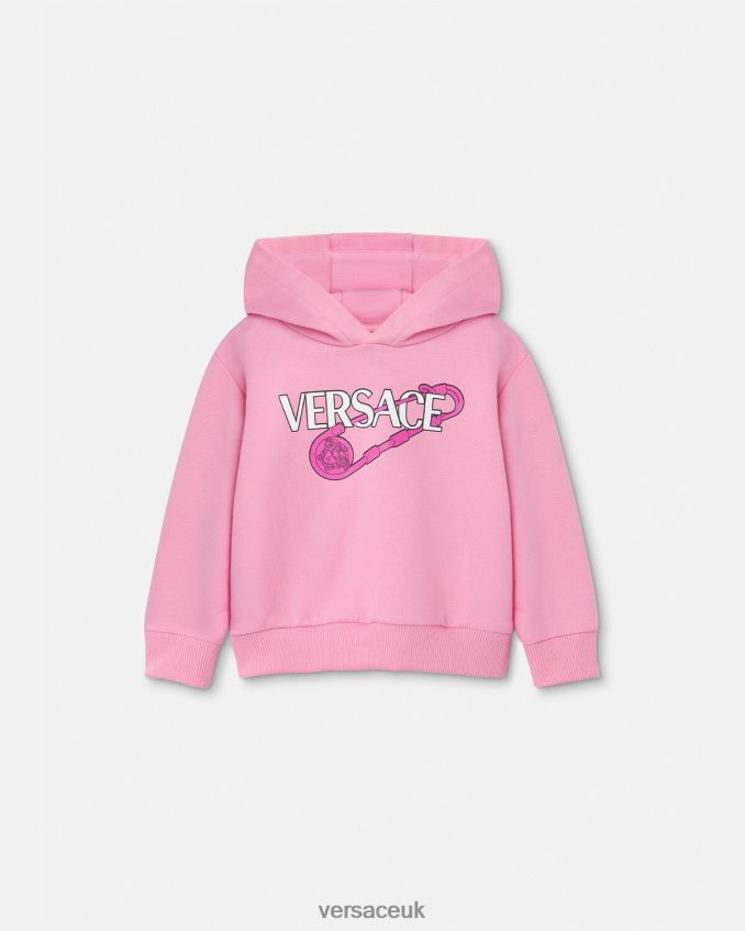 Children Versace Safety Pin Baby Hoodie 6D2D061919 Pink Clothing