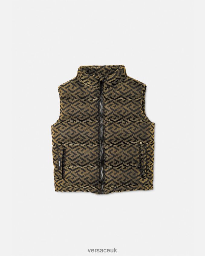 Children Versace La Greca Puffer Vest 6D2D062117 Black Clothing