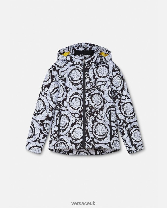 Children Versace Silver Baroque Ski Jacket 6D2D061952 Black & Gray Clothing