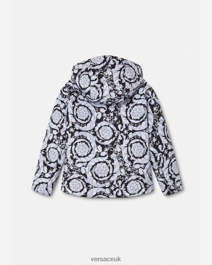 Children Versace Silver Baroque Ski Jacket 6D2D061952 Black & Gray Clothing