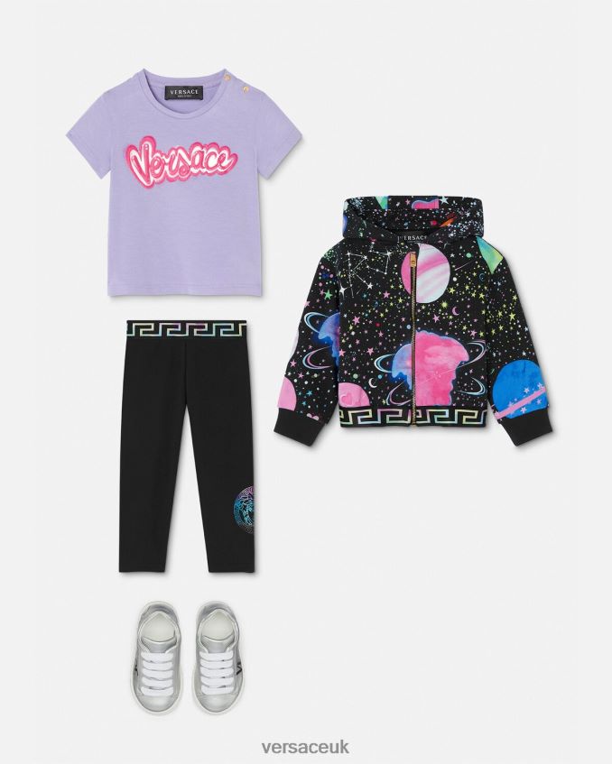 Children Versace Greca Medusa Baby Leggings 6D2D061851 Black & Print Clothing