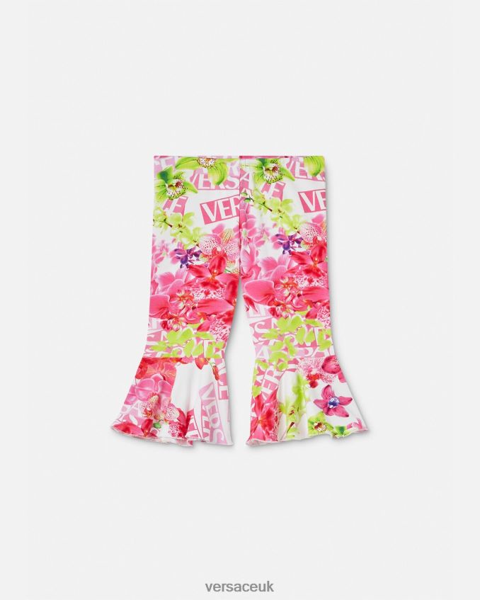 Children Versace Logo Orchid Baby Leggings 6D2D061869 White & Print Clothing