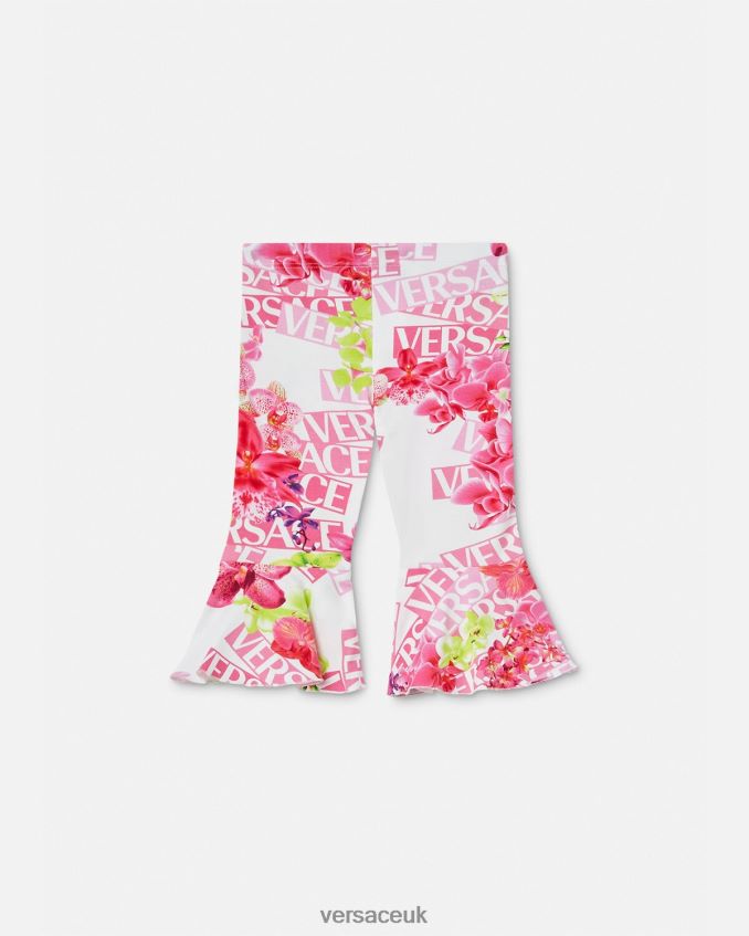 Children Versace Logo Orchid Baby Leggings 6D2D061869 White & Print Clothing