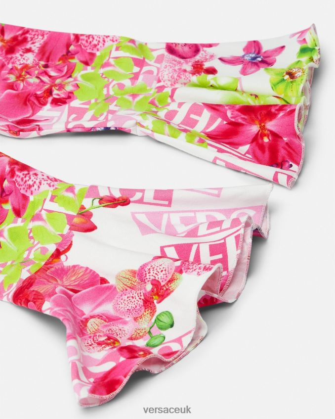 Children Versace Logo Orchid Baby Leggings 6D2D061869 White & Print Clothing