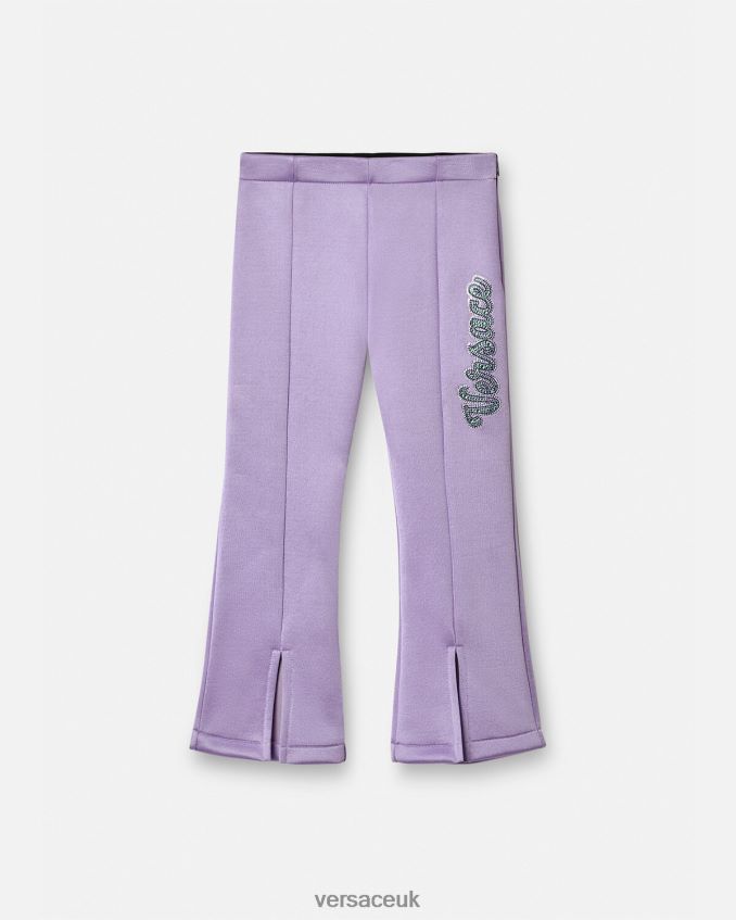 Children Versace Crystal Logo Trousers 6D2D062022 Lilac Clothing