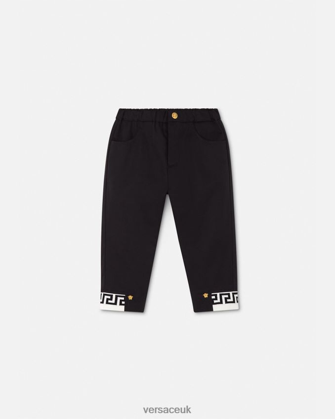 Children Versace Greca Baby Trousers 6D2D061906 Black Clothing