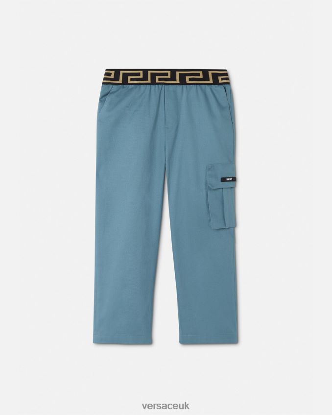 Children Versace Greca Pants 6D2D062093 Blue Clothing