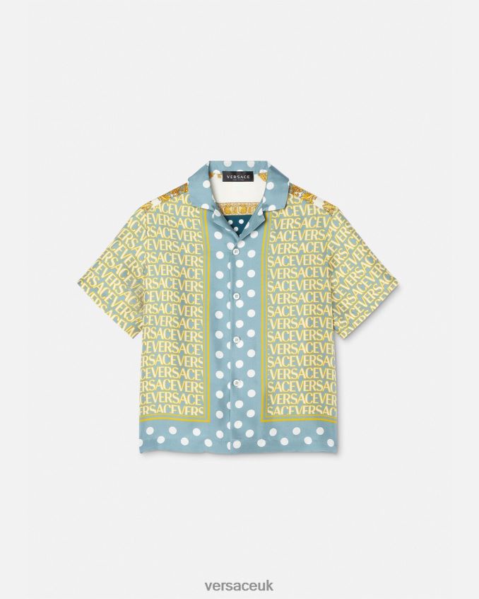Children Versace Allover Silk Shirt 6D2D062091 Print Clothing