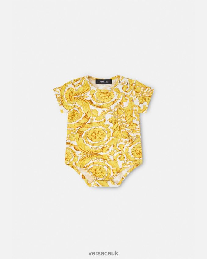 Children Versace Barocco Baby Romper 6D2D061829 Print Clothing