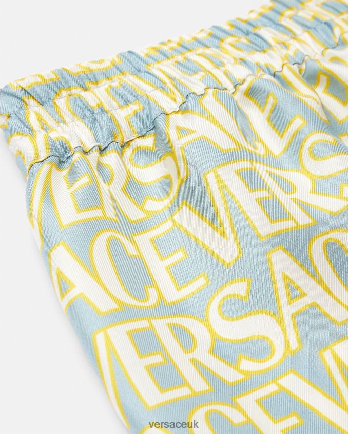 Children Versace Allover Silk Shorts 6D2D062090 Print Clothing