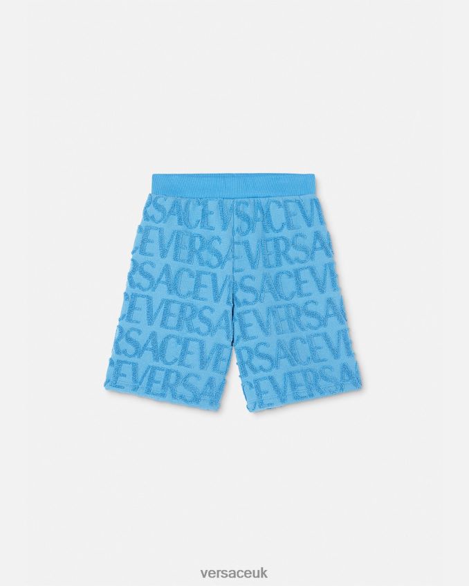 Children Versace Allover Towel Shorts 6D2D062087 Light Blue Clothing
