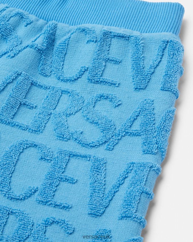 Children Versace Allover Towel Shorts 6D2D062087 Light Blue Clothing