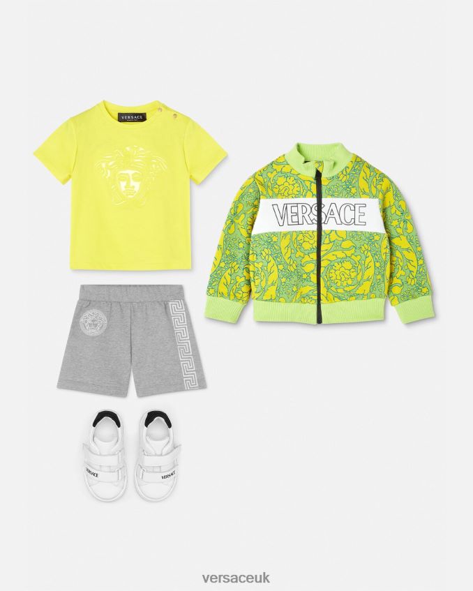 Children Versace Greca Baby Sweat Shorts 6D2D061881 Gray Clothing