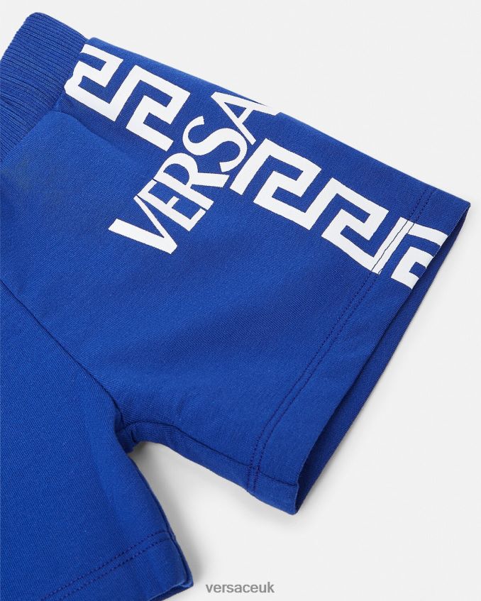 Children Versace Greca Logo Baby Shorts 6D2D061889 Blue Clothing