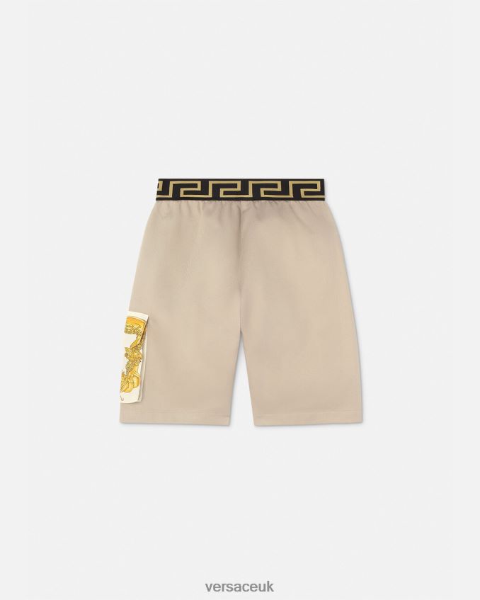 Children Versace Greca Seashell Baroque Shorts 6D2D062086 Beige Clothing