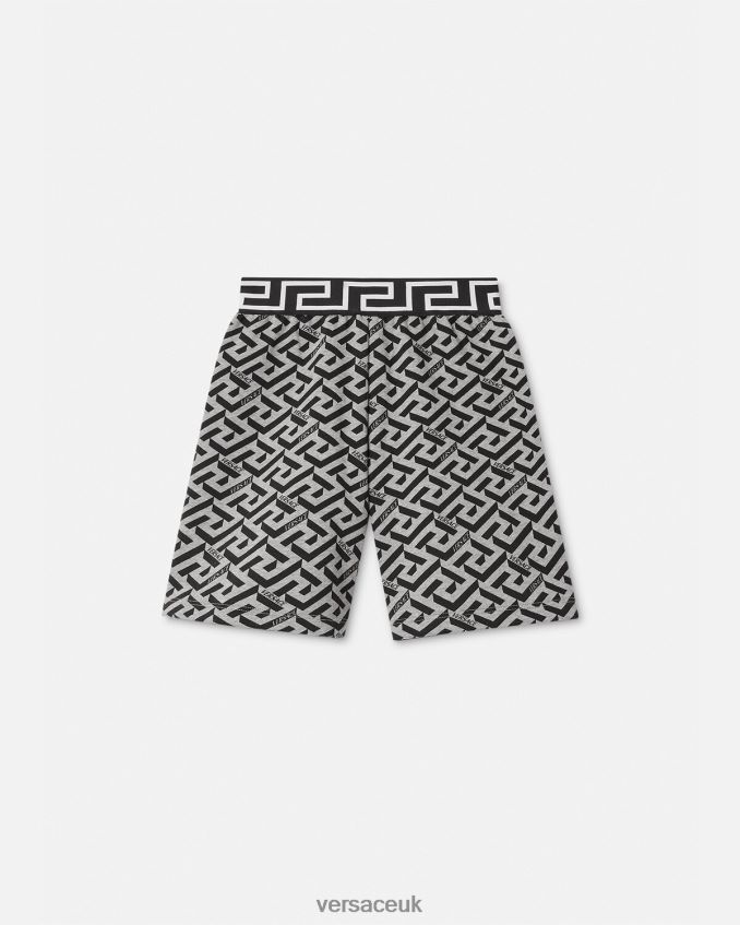 Children Versace La Greca Sweat Shorts 6D2D062116 Gray & Print Clothing