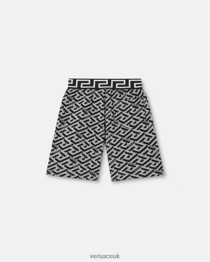 Children Versace La Greca Sweat Shorts 6D2D062116 Gray & Print Clothing