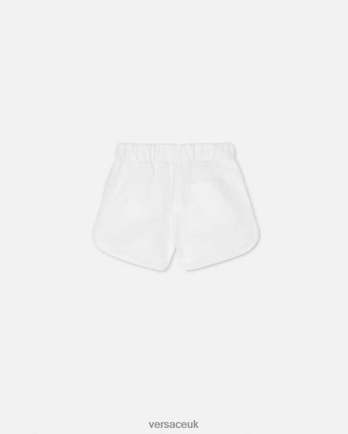 Children Versace Logo Sweat Shorts 6D2D061934 White & Gold Clothing