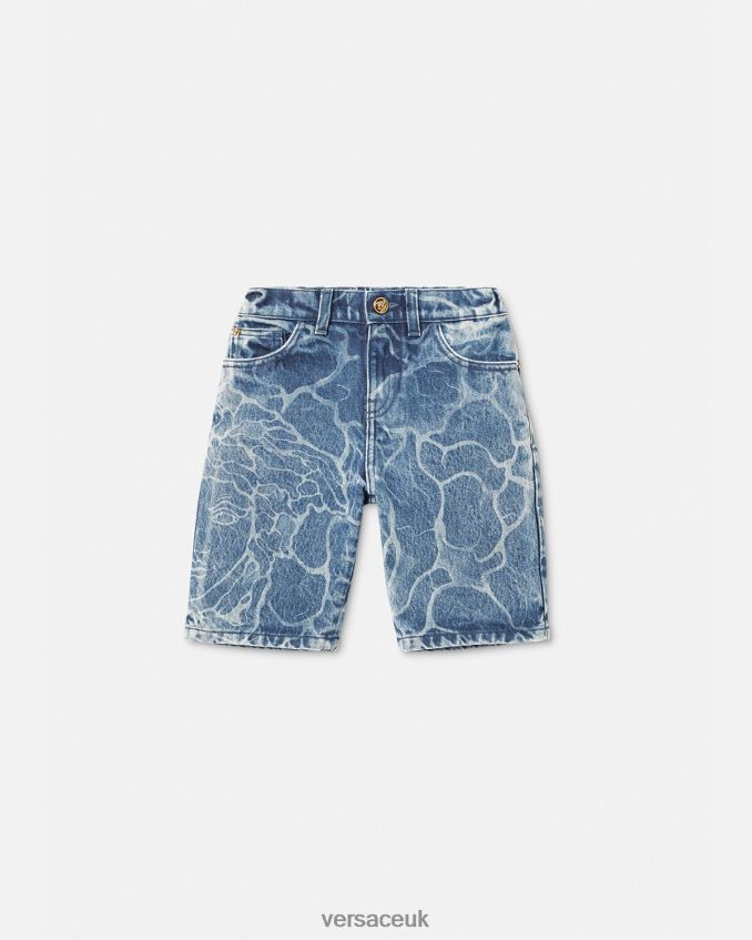 Children Versace Medusa Denim Shorts 6D2D062128 Blue Clothing