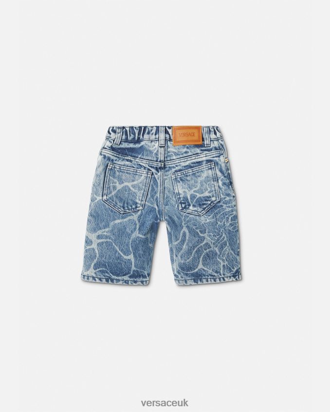 Children Versace Medusa Denim Shorts 6D2D062128 Blue Clothing