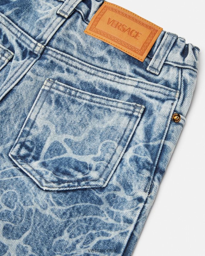 Children Versace Medusa Denim Shorts 6D2D062128 Blue Clothing