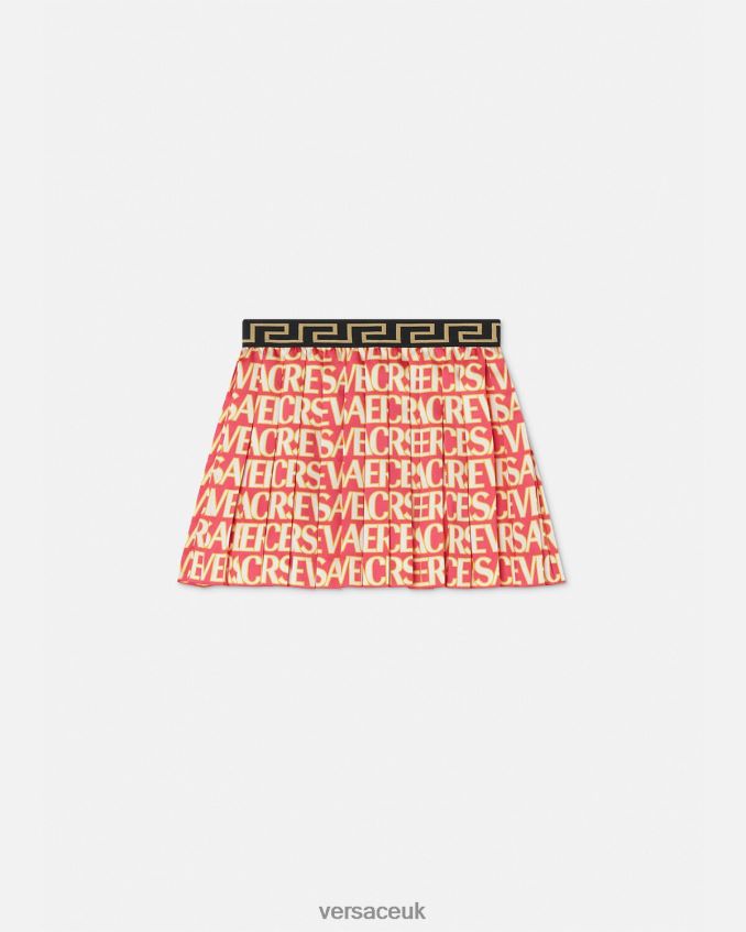 Children Versace Allover Pleated Skirt 6D2D061949 Print Clothing